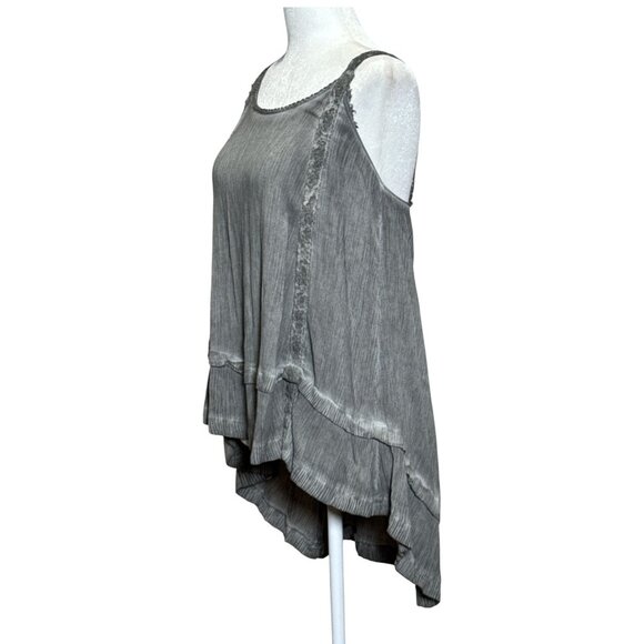 NEW Knox Rose Womens Size S Gray Tiered Sleeveless Top Boho Peasant Beach Summer - Picture 4 of 7